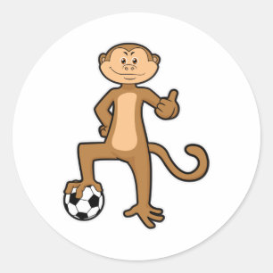 aap op sport met Voetbal Ronde Sticker