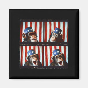 Aap patriottisch dier amerikaanse vlag 4 juli magneet