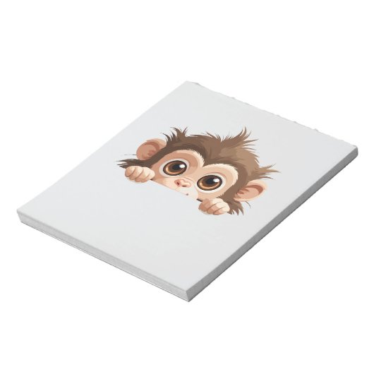 Aap Peeking Schattigee Schattige Funny Animal Cart Notitieblok (Gedraaid)
