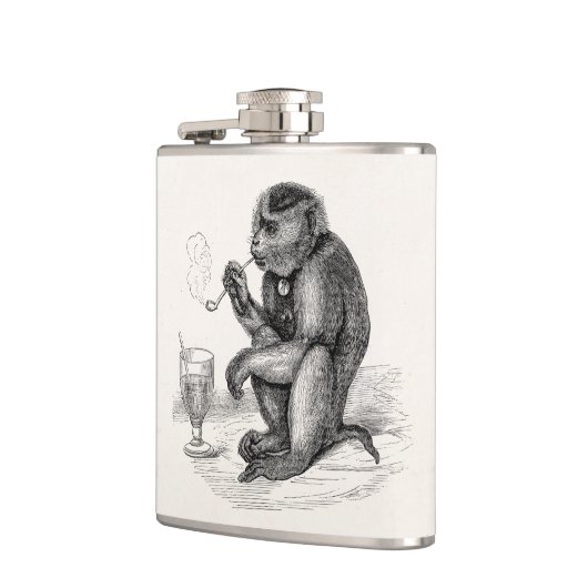 aap Roken pijp apen Dier Heupfles (Links)