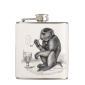 aap Roken pijp apen Dier Heupfles (Voorkant)