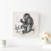  aap Roken pijp apen Dier Vierkante Klok (Huis)