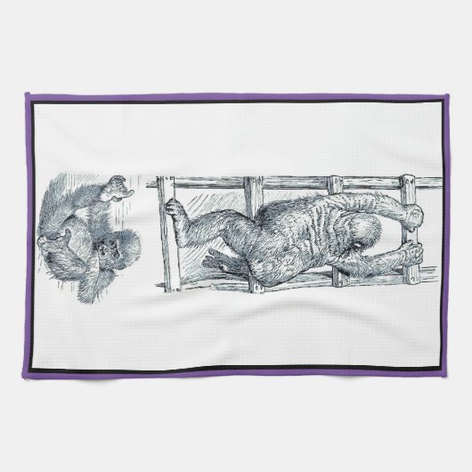Aap Rond Jonge Gorilla Keukenhanddoek (Horizontaal)