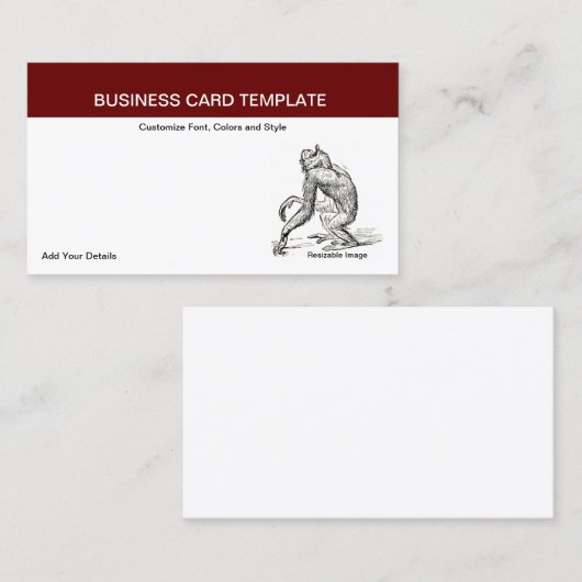 Aap Rond - Jonge orang-oetan aap Visitekaartje (Voorkant / Achterkant)