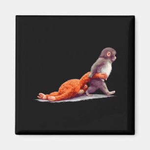 Aap slaat baby grafisch kleine stomp grote liefde magneet
