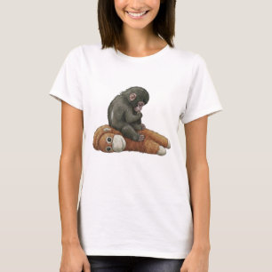 Aap slaat, baby orang-oetan knuffel t-shirt