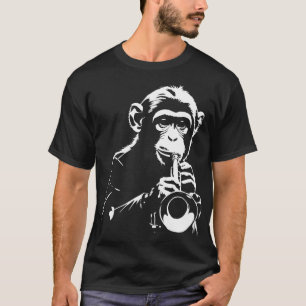 Aap speelt op de trompet t-shirt
