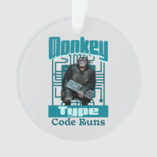 Aap Type, Code Loopt Grappig Full-Stack Ontwikkela Ornament