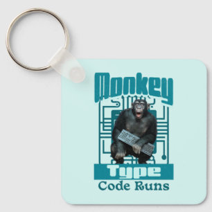 Aap Type, Code Loopt Grappig Full-Stack Ontwikkela Sleutelhanger