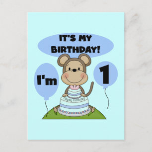 Aap Verjaardag Jongen 1e Briefkaart