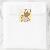 aap vierkante sticker (Tas)