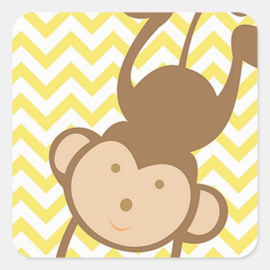 aap vierkante sticker (Voorkant)