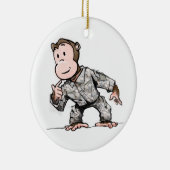 aap voor je boom keramisch ornament (Rechts)