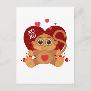 Aap voor Valentijnsdag Briefkaart