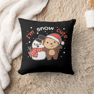 aap waar ik van hou... veel Snowman Pun Kussen