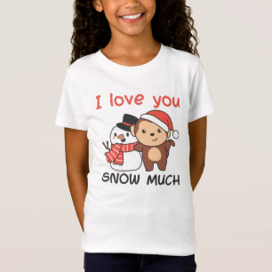 aap waar ik van hou... veel Snowman Pun T-shirt