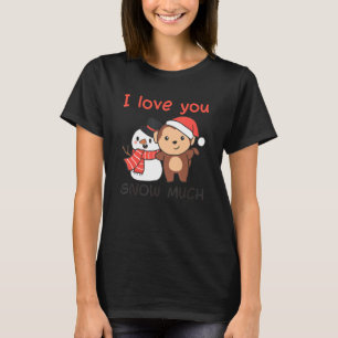 aap waar ik van hou... veel Snowman Pun T-shirt