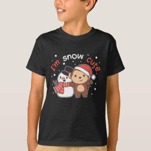 aap waar ik van hou... veel Snowman Pun T-shirt