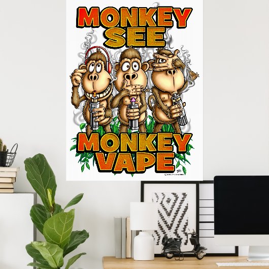 aap Zie aap-tape-Poster Poster (Thuiskantoor)