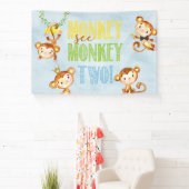 Aap Zie aap twee jongen verjaardag banner / achter (Insitu)
