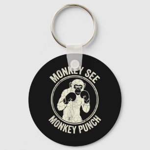 Aap ziet aap stomp vintage boksen gorilla sleutelhanger