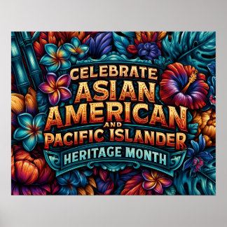 AAPI-erfgoedmaand vieren Tropisch gebladerte Poster
