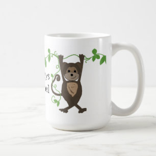 Aapje hangend aan de lianen koffiemok
