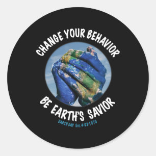 Aardachtdag bespaart het Plant van de planeet meer Ronde Sticker