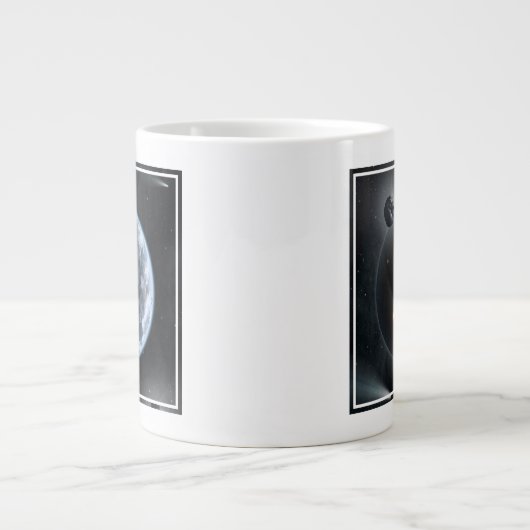 Aardachtige planeet met oceanen die zijn oppervlak extra grote beker (Voorkant)