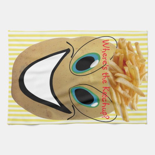 Aardappel, Franse bessen Stripe Kitchen Hand Towel Theedoek (Horizontaal)