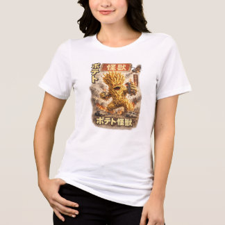 Aardappel Kaiju – Retro Japans Monsterposter Tri-Blend Shirt
