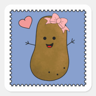 Aardappel Meisje Vierkante Sticker