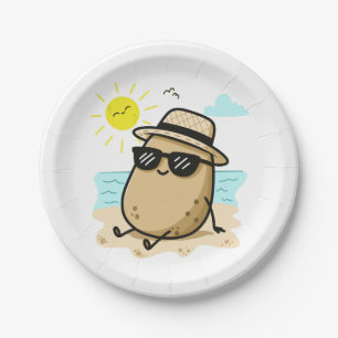 Aardappel Op Het Strand Zomerstemming Papieren Bordje