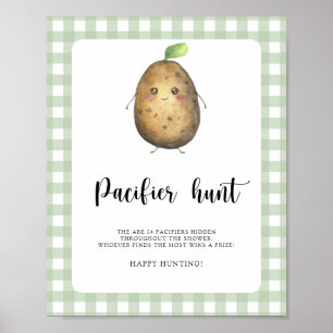 Aardappel - speen zoek baby shower spel poster
