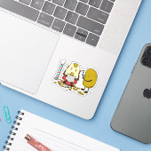 Aardappelbarbier Sticker (Laptop met iPhone)
