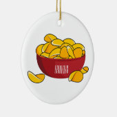 Aardappelchip cartoon illustratie  keramisch ornament (Rechts)