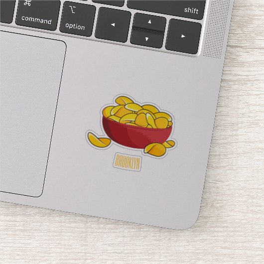 Aardappelchip cartoon illustratie  sticker (Detail)