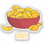 Aardappelchip cartoon illustratie  sticker (Voorkant)
