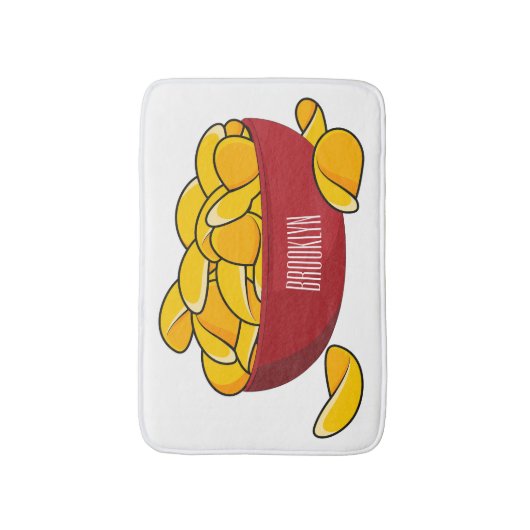 Aardappelchipafbeelding cartoon badmat (Voorkant Verticaal)