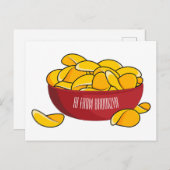 Aardappelchipafbeelding cartoon briefkaart (Voorkant / Achterkant)