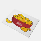 Aardappelchipafbeelding cartoon deurmat (Schuin)