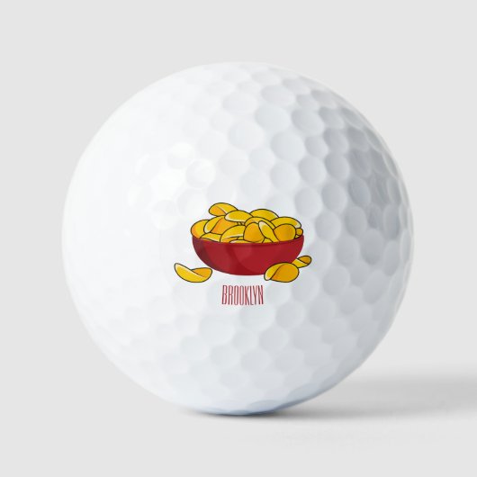 Aardappelchipafbeelding cartoon golfballen (Voorkant)