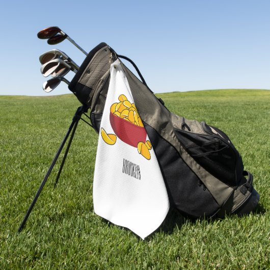 Aardappelchipafbeelding cartoon golfhanddoek (Groen)