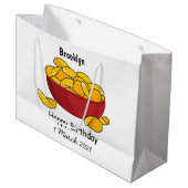 Aardappelchipafbeelding cartoon groot cadeauzakje (Voorkant Gekanteld)