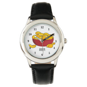 Aardappelchipafbeelding cartoon horloge