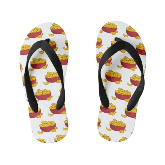 Aardappelchipafbeelding cartoon kinder teenslippers (Voetbed)