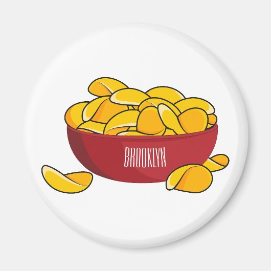 Aardappelchipafbeelding cartoon magneet (Voorkant)