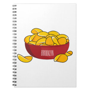 Aardappelchipafbeelding cartoon notitieboek