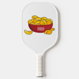 Aardappelchipafbeelding cartoon pickleball paddle