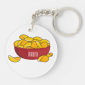 Aardappelchipafbeelding cartoon sleutelhanger (Achterkant)